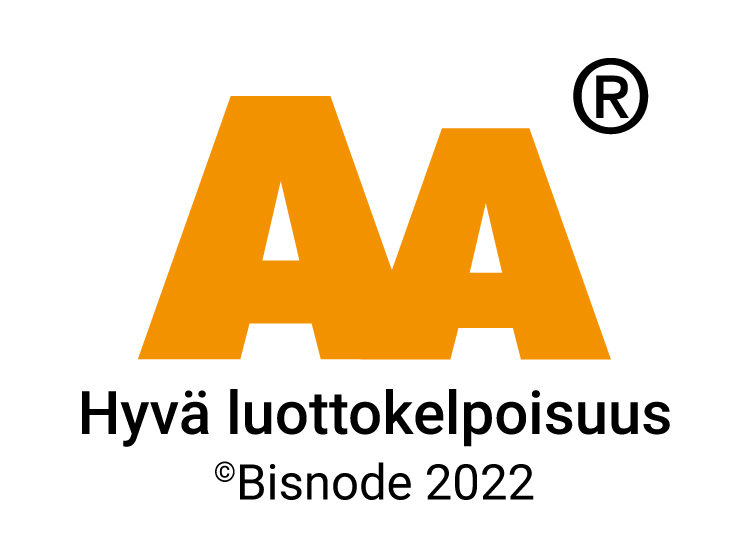 AA, Hyvä luottokelpoisuusluokka. Bisnode 2022.